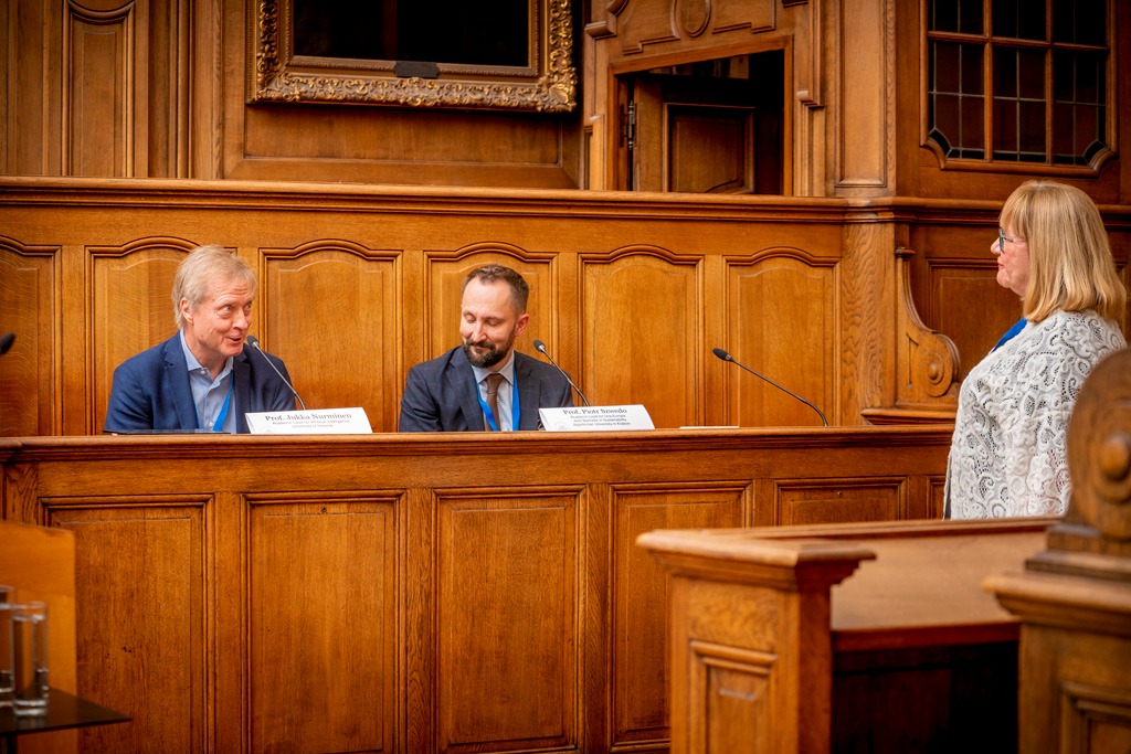 Jukka Nurminen, Piotr Szwedo and Hanna Snellman during a panel in Brussels.